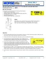 Preview for 3 page of morse MORSPEED 288-1 Operator'S Manual