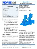 morse MORSpeed 288-2 Operator'S Manual preview