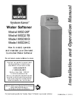 Предварительный просмотр 1 страницы Morton System Saver MSD20F Installation And Operation Manual