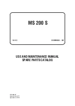 Предварительный просмотр 1 страницы Mosa MS 200 S Use And Maintenance Manual