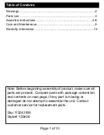 Preview for 2 page of Mosaic 155426 Assembly Instructions Manual