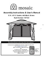 Preview for 1 page of Mosaic 167532 Assembly Instructions & User Manual