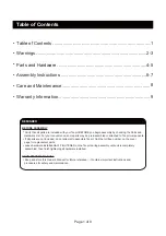 Предварительный просмотр 2 страницы Mosaic FSMVPT6012 Assembly Instructions & User Manual