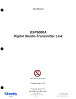 Preview for 1 page of Moseley DSP6000A User Manual