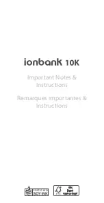 Предварительный просмотр 1 страницы Moshi ionbank 10K Important Notes & Instructions