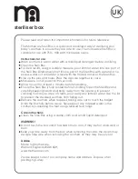 mothercare Steri Box Instructions For Use Manual preview