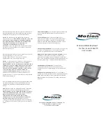 Motion Computing Motion J Series User Manual preview