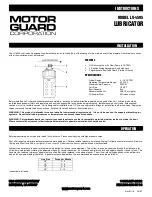 Preview for 1 page of Motor Guard LU-4505 Instructions