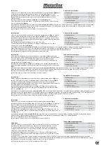 Preview for 2 page of Motorline professional MF101 Operation / Programmer Manual