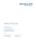 Preview for 1 page of Motorola solutions Avigilon HD-NVR4-PRM-2NDCPU Installation Manual