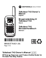 Preview for 1 page of Motorola solutions Talkabout T42 User Manual