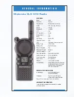 Предварительный просмотр 1 страницы Motorola 1410 - CLS UHF General Information