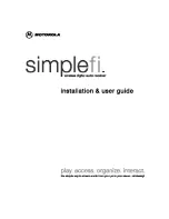 Preview for 1 page of Motorola 485757-003-00 - Simplefi Wireless Digital Audio Receiver Network Player Installation & User Manual