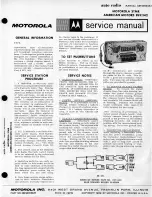 Motorola 8991142 Service Manual preview