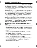 Предварительный просмотр 3 страницы Motorola ADVISOR Gold FLX User Manual