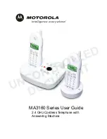 Preview for 1 page of Motorola ANALOG CORDLESS PHONE SYSTEM-MA3163 User Manual