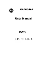 Предварительный просмотр 2 страницы Motorola C-215 User Manual