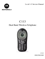 Preview for 1 page of Motorola C113 Service Manual