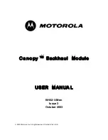 Предварительный просмотр 1 страницы Motorola Canopy Backhaul Module User Manual