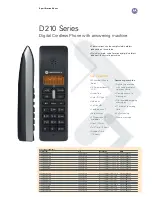 Preview for 1 page of Motorola D210 series Specification Sheet