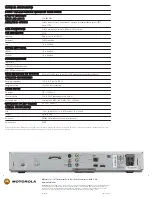 Preview for 2 page of Motorola DCT3080 Specification Sheet