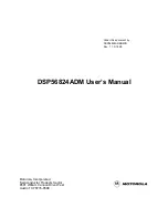 Предварительный просмотр 1 страницы Motorola DSP56824ADM User Manual