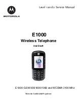 Preview for 1 page of Motorola E1000 - Cell Phone 16 MB Service Manual