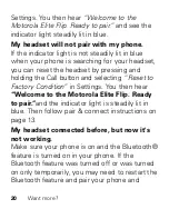 Preview for 21 page of Motorola ELITE FLIP Getting Started Manual