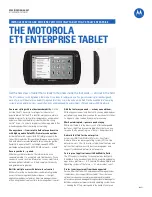 Preview for 1 page of Motorola ET1 Specification Sheet