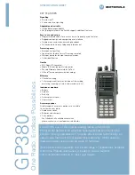 Motorola GP380 Series Specifications предпросмотр