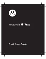 Preview for 2 page of Motorola H17txt Quick Start Manual