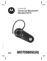 Motorola H375 - Headset - Over-the-ear Manual preview