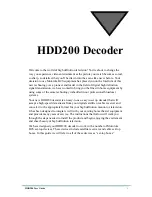 Предварительный просмотр 5 страницы Motorola HDD200 Series User Manual