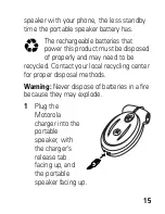 Предварительный просмотр 17 страницы Motorola HF820 - Blnc Bluetooth Car Manual