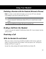 Preview for 22 page of Motorola HS800 User Manual