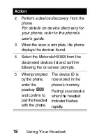 Предварительный просмотр 20 страницы Motorola HS805 Manual