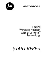 Preview for 1 page of Motorola HS820 - Headset - Over-the-ear Start Here Manual