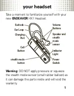 Preview for 3 page of Motorola HX1 - Endeavor - Headset Quick Start Manual