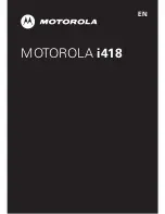 Motorola i418 User Manual preview