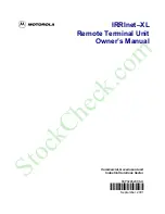 Предварительный просмотр 1 страницы Motorola IRRInet-XL Owner'S Manual