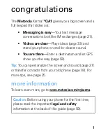 Preview for 2 page of Motorola Karma User Manual