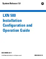 Preview for 1 page of Motorola LXN 500 Installation, Configuration And Operations Manual