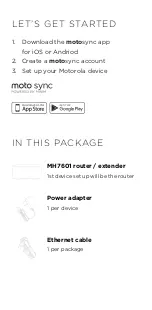 Preview for 2 page of Motorola MH7601 Quick Start Manual