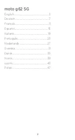 Предварительный просмотр 2 страницы Motorola moto g62 Manual