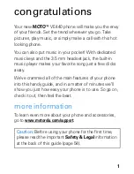 Предварительный просмотр 3 страницы Motorola MOTO VE440 Getting Started Manual