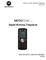 Предварительный просмотр 1 страницы Motorola MOTOFONE F3 Service Manual