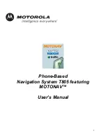 Preview for 1 page of Motorola MOTONAV T805 User Manual