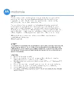 Предварительный просмотр 2 страницы Motorola MR1900 User Manual