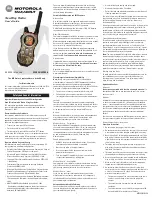 Preview for 1 page of Motorola MR355R - Range FRS/GMRS Radio User Manual