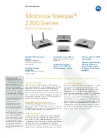 Motorola Netopia 2247-62 Specification Sheet preview